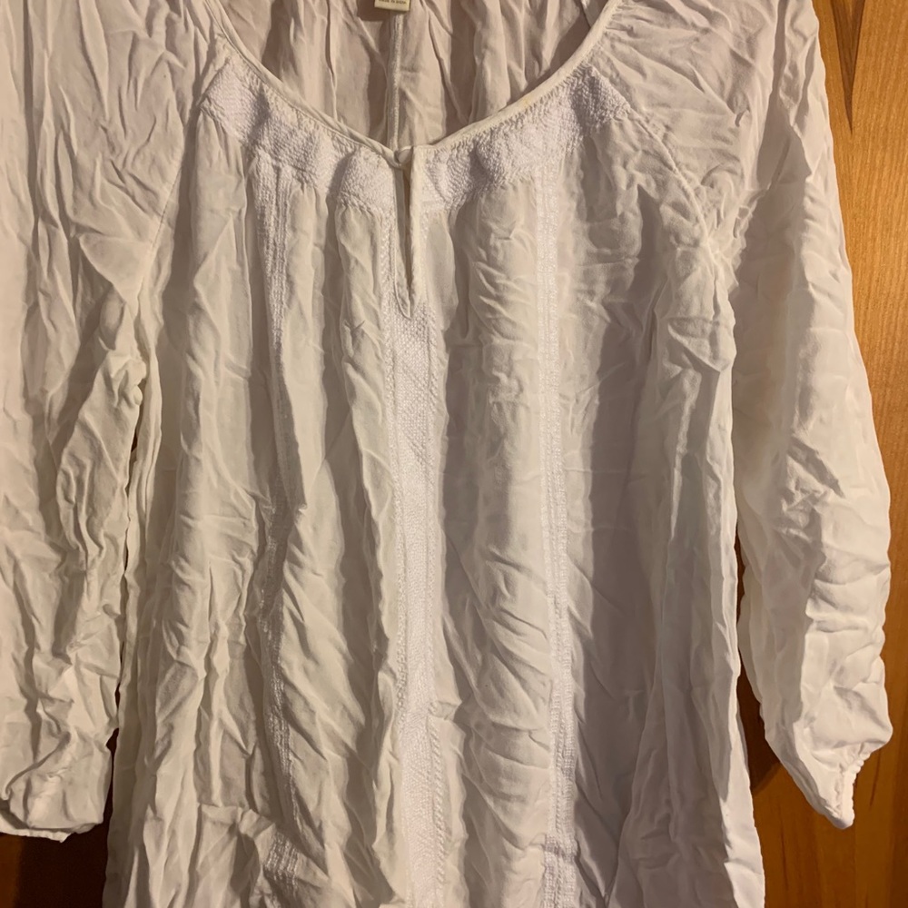 JCREW Factory White Silky Blouse